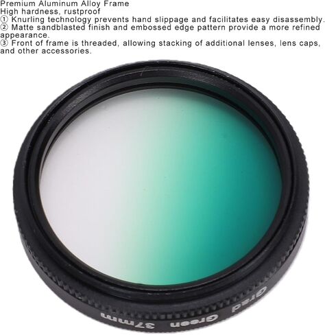 Diyeeni 37mm Gradual Green Filter, for Mirrorless DSLR Camera Lens with Aluminum Alloy Frame Graduated Color Filter in Kuwait