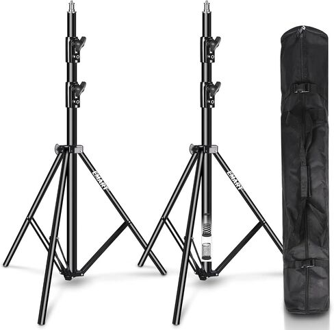 EMART 8.5ft Heavy Duty Light Stand with Spring Cushioned for Photography | Aluminum Alloy Construction Photo Video Studio Tripod with Carrying Bag for Lighting, Parabolic Softbox, Flash-2Pack in Saudi Arabia