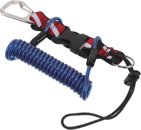 Retractable Scuba Diving Lanyard for Dive Lights and Cameras with Quick Release Buckle Stainless Steel and TPU Material, Universal Equipment Compatibility for Diving Scenarios in Kuwait