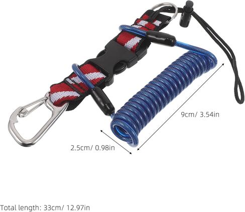 Retractable Scuba Diving Lanyard for Dive Lights and Cameras with Quick Release Buckle Stainless Steel and TPU Material, Universal Equipment Compatibility for Diving Scenarios in Kuwait
