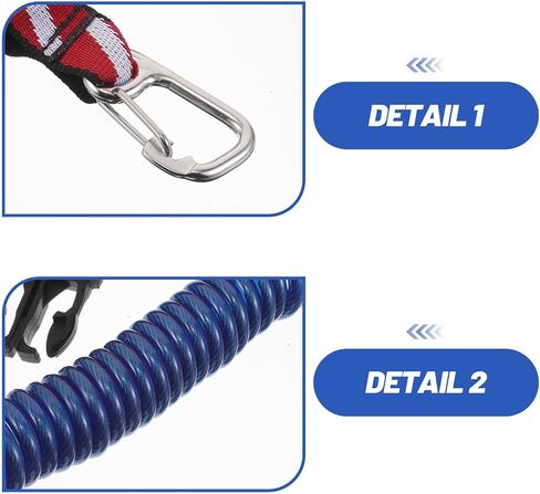 Retractable Scuba Diving Lanyard for Dive Lights and Cameras with Quick Release Buckle Stainless Steel and TPU Material, Universal Equipment Compatibility for Diving Scenarios in Kuwait
