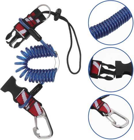 Retractable Scuba Diving Lanyard for Dive Lights and Cameras with Quick Release Buckle Stainless Steel and TPU Material, Universal Equipment Compatibility for Diving Scenarios in Kuwait