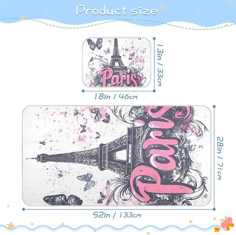 The Eiffel Tower and The Butterfly Cooling Baby Toddler Mattress 28" x 52" Breathable Pads for beds for Kids, Adult in Kuwait