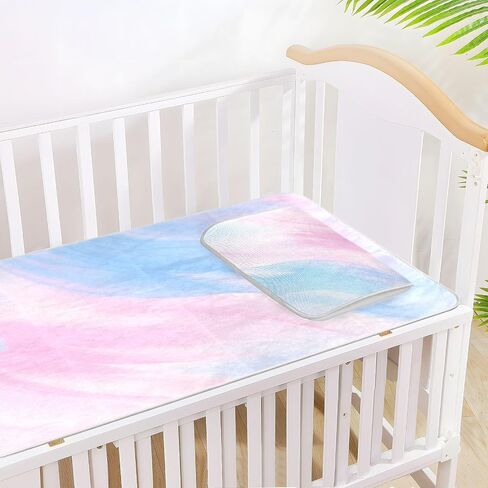 Blue-Pink Gradient Cooling Baby Washable Mattress 28" x 52" Absorbent Crib Padding for Sides for Kids, Adult in Kuwait