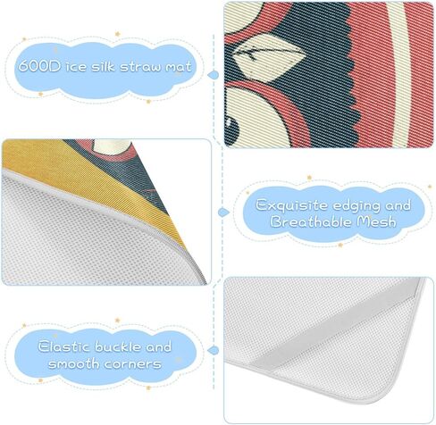 Lazy Zanies Owl Rugby Orange Cooling Baby Crib Mattress Topper 28" x 52" Breathable Crib Padding for Sides for Kids, Adult in Kuwait