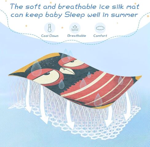 Lazy Zanies Owl Rugby Orange Cooling Baby Crib Mattress Topper 28" x 52" Breathable Crib Padding for Sides for Kids, Adult in Kuwait