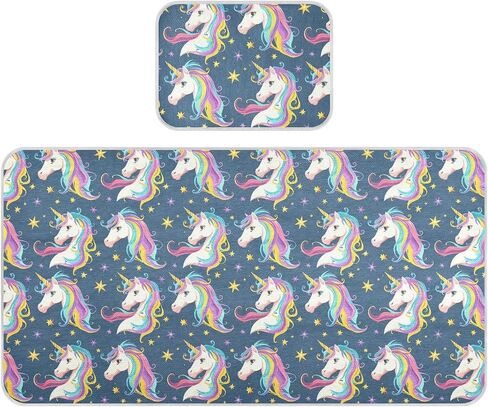 Dreamy Cartoon Unicorns Cooling Baby Fitted Crib Mattress 28" x 52" Reusable Training Pads for Kids, Adult in Kuwait