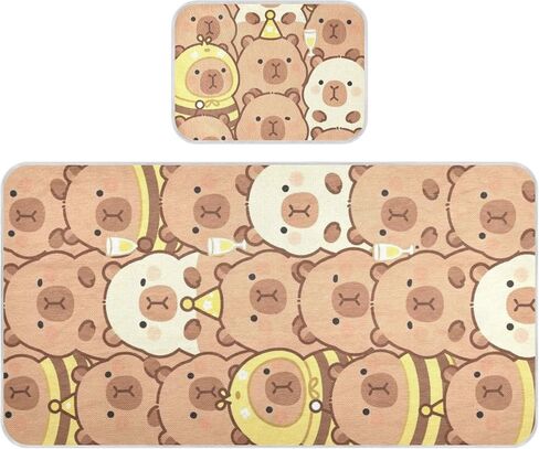 Cute Cartoonish Brown Kapibara Cooling Baby Waterproof Crib Mattress pad 28" x 52" Washable Pads for Bed for Kids, Adult in Kuwait