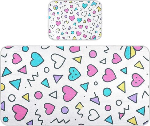 Cartoon Abstract Shapes Cooling Baby Bed Mattress Cover 28" x 52" Breathable Mattress Protector Pads for Baby&Toddler in Kuwait