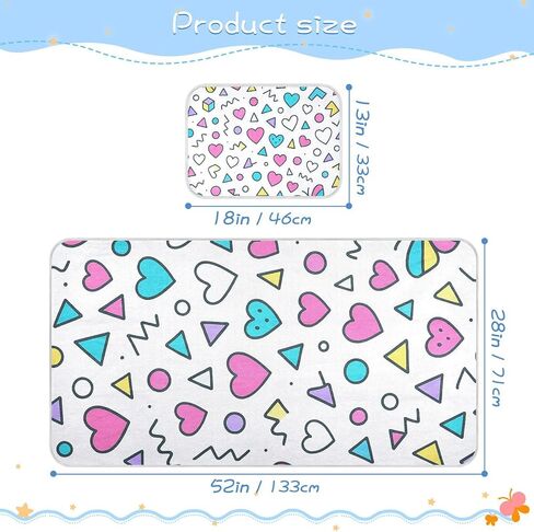 Cartoon Abstract Shapes Cooling Baby Bed Mattress Cover 28" x 52" Breathable Mattress Protector Pads for Baby&Toddler in Kuwait