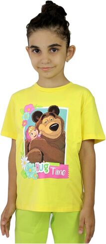 Masha and the Bear Hug Time Graphic T Shirt Yellow in Kuwait