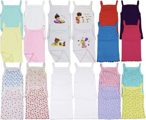 ToBeInStyle Boys' and Girls' Pack of 4 Randomly Assorted Tank Tops in Mixed Colors and Prints in Kuwait