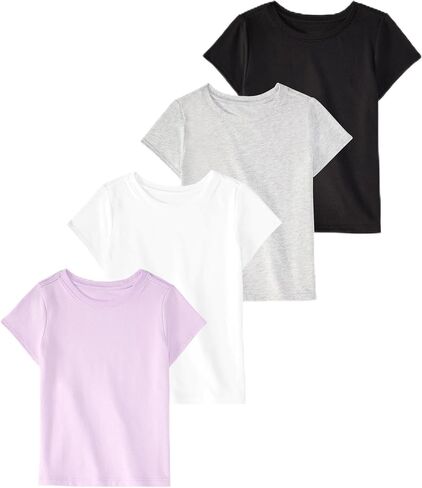 Garanimals Toddler Girl Strawberry T-Shirt, Size 6T, 4-Pack | Short Sleeve Tees, Kids Casual Crew Neck, Solids, Graphics, and Patterns, Pull-On Top, OEKO-TEX Standard 100 Certified in Kuwait