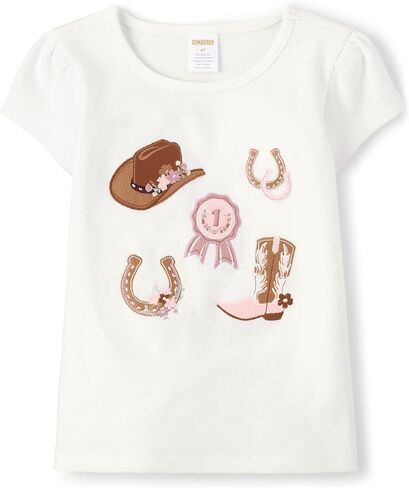 Gymboree Girls and Toddler Embroidered Graphic Short Sleeve T-Shirts in Kuwait