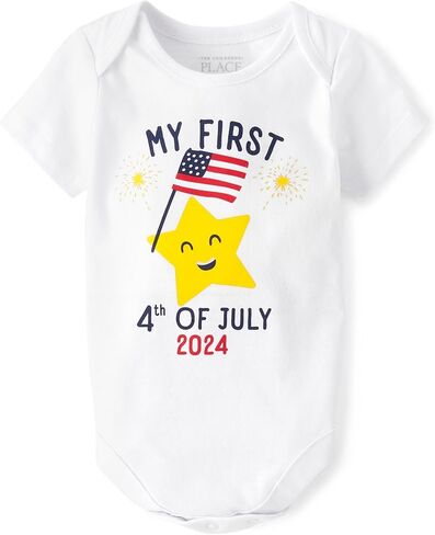 The Children's Place unisex-baby and Newborn All Holidays Short Sleeve Graphic Bodysuits in Kuwait