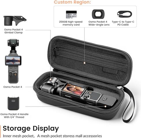 STARTRC PHOTO Carrying Case for DJI Osmo Pocket 4/3 with Tempered Glass Screen Protector in Kuwait
