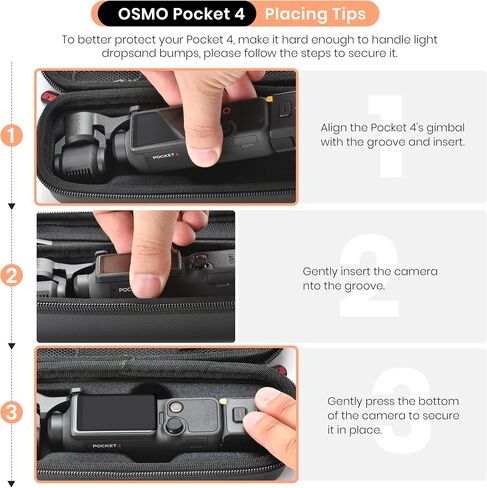 STARTRC PHOTO Carrying Case for DJI Osmo Pocket 4/3 with Tempered Glass Screen Protector in Kuwait