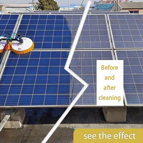 70cm Dual Head Solar Panel Cleaning Brush with Telescopic Rod - Electric Photovoltaic Panel Cleaner for Windows and Solar Panels 10M Rotating Brush for Easy Cleaning(Size 8M) in Kuwait