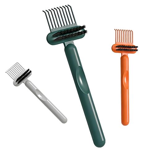 3 Pcs Comb Cleaner Brush Set, Mini Rake Bristle Brush Cleaner with Long Handle, Dual-Ended Hair Dust Build Up Removal Tool, Lightweight PP Hairbrush Cleaning Tool for Home and Travel in Kuwait