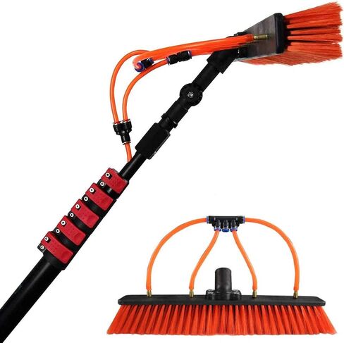 Professional Solar Panel Cleaning Brush with 3.6M-11M Extendable Pole Kit - Water-Fed Window Cleaner for Efficient Photovoltaic Panel Maintenance,36FT/10.8M in Kuwait