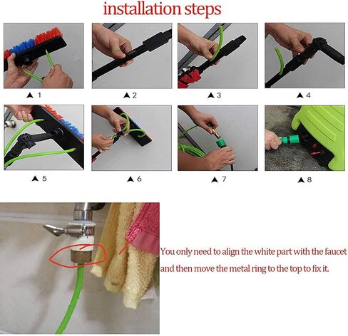 Professional Solar Panel Cleaning Brush with 3.6M-11M Extendable Pole Kit - Water-Fed Window Cleaner for Efficient Photovoltaic Panel Maintenance,36FT/10.8M in Kuwait