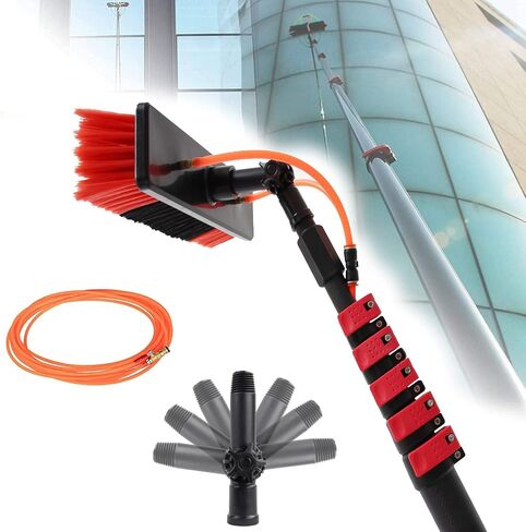 Extendable Window Cleaning Kit, 12-36 FT Solar Panel Cleaning Brush & Pole, Long Reach Window Cleaning Equint for Home & Professal Use in Kuwait