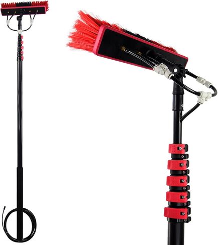 30FT Solar Panel Cleaning Brush Kit, Fed Window Cleaner for Efficient PV Panel Washing, Extendable 9M Reach, Essential Solar Maintenance Tool in Kuwait