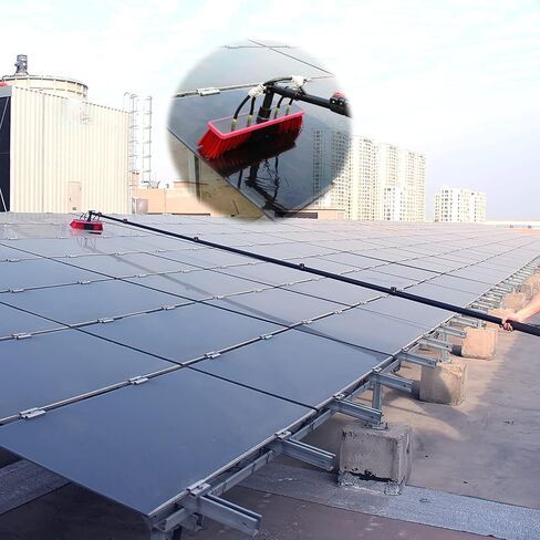 30FT Solar Panel Cleaning Brush Kit, Fed Window Cleaner for Efficient PV Panel Washing, Extendable 9M Reach, Essential Solar Maintenance Tool in Kuwait