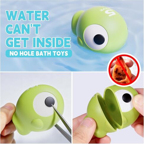 12 PCS No-Hole Matching Bath Toys with Cups 1-3 | 6 Squeezable No-Hole Animals + 6 ABS cups. Match by Color & Number. Stack Teaching Counting & Colors in Kuwait