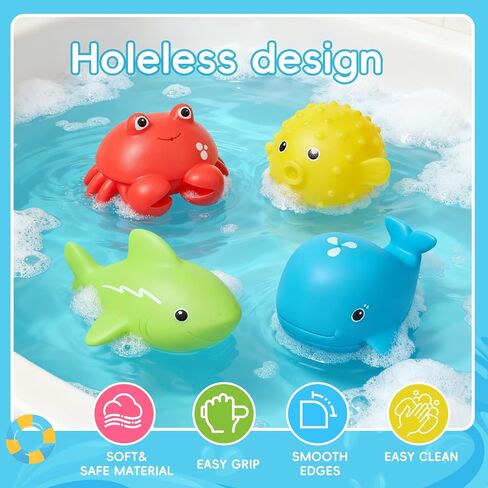 Baby Bath Toys, 26Pcs | Mold Free Bath Toys Toddler 2-4 for Fishing Game Toys | Colorful Water Table Pool Tub Toys for Toddlers & Kids| Floating Fishes Rod Net for Boys & Girls Gift in Kuwait