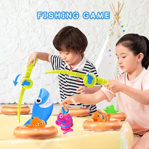 Shark Grabber Baby Bath Toys - Blue Shark with Teeth Biting Action Include 4 Toy Fish - Bath Toys for Kids Ages 4-8 Boys Girls Toddlers Pool Toys (9) in Kuwait