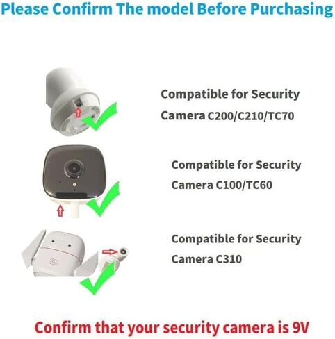 Power Supply for Security Camera C100,AC Power Adapter Compatible for Security Camera C200 C210 C310 TC60 TC70 in Kuwait