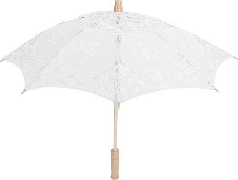 Lace Umbrella Parasol Vintage Wedding Bridal Umbrella for Photo Costume Party Supplies (White) in Kuwait