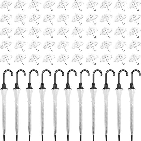 60pcs Clear Bubble Umbrellas Bulk 8 Ribs Windproof Transparent Wedding Umbrellas for Wedding Bridal Parties Outdoor in Kuwait