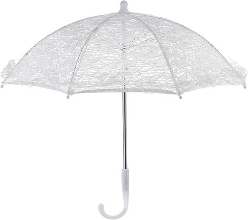 Vintage Umbrella Lace Umbrella, Elegant White Lace Parasol Vintage Style with Sturdy Stainless Steel Frame for Wedding Photo Prop, Tea Party Decor in Kuwait