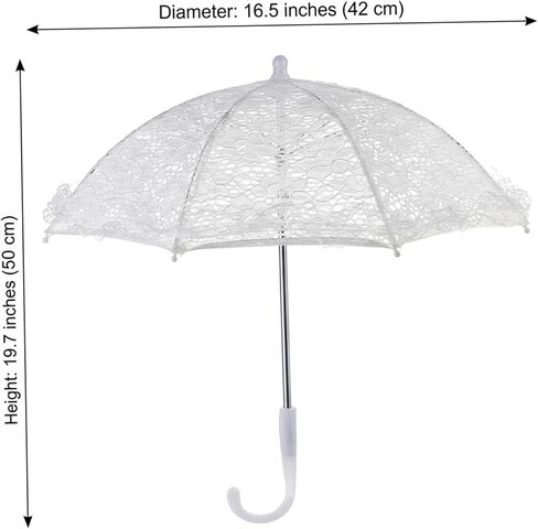Vintage Umbrella Lace Umbrella, Elegant White Lace Parasol Vintage Style with Sturdy Stainless Steel Frame for Wedding Photo Prop, Tea Party Decor in Kuwait