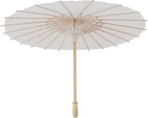 Kids Paper Parasol, Elegant White DIY Paper Umbrellas for Decoration and Art, Perfect for Parties and Photography, and, 1 Unit in Kuwait
