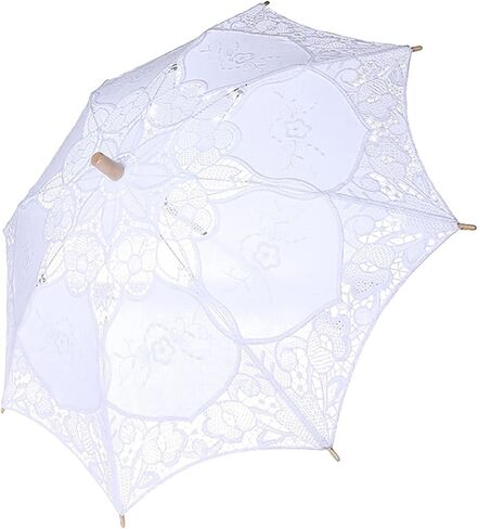 Luxury Lace Umbrella Durable Cotton Parasol for Bride Photos and Event Decoration 8 Ribs Stylish in Kuwait