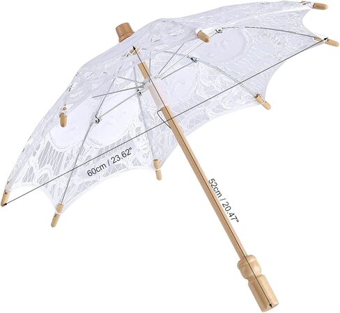 Luxury Lace Umbrella Durable Cotton Parasol for Bride Photos and Event Decoration 8 Ribs Stylish in Kuwait