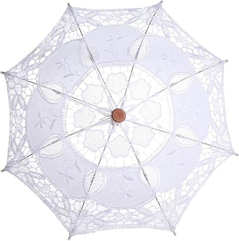 Luxury Lace Umbrella Durable Cotton Parasol for Bride Photos and Event Decoration 8 Ribs Stylish in Kuwait