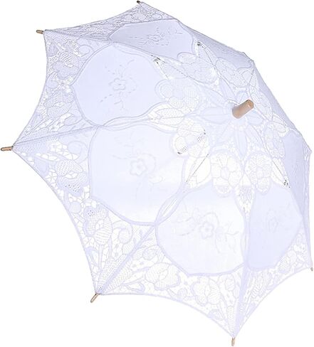 Luxury Lace Umbrella Durable Cotton Parasol for Bride Photos and Event Decoration 8 Ribs Stylish in Kuwait