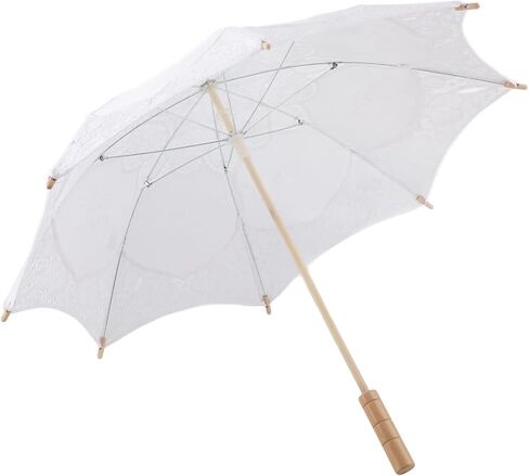 Luxury Lace Umbrella Durable Cotton Parasol for Bride Photos and Event Decoration 8 Ribs Stylish in Kuwait