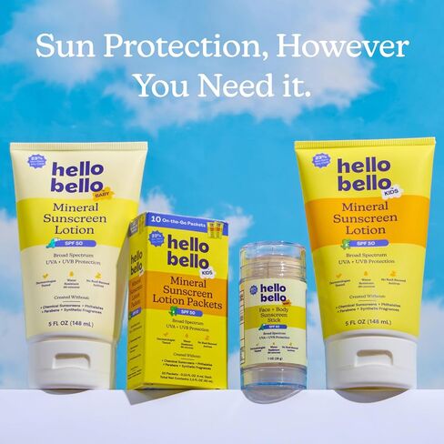 Hello Bello Baby SPF 50 Mineral Face + Body Sunscreen Stick - Water Resistant Broad Spectrum UVA + UVB Sun Protection, 1oz in Kuwait