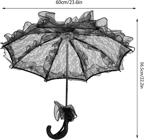 Handmade Lace Parasol Umbrella for Wedding Photography, 23.6" Vintage Bridal Prop in Kuwait