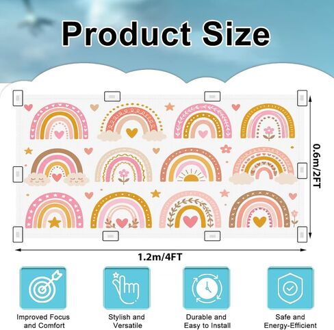 6 Pack Light Covers for Ceiling Lights Magnetic Fluorescent Light Covers for Classroom Baby Set Kids Pastel Shapes Drawn Cute Ceiling Lamp Shade for Home Office School in Kuwait