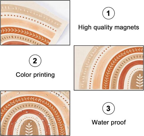4 Pack Light Covers for Ceiling Lights Magnetic Fluorescent Light Covers for Classroom Scandinavian Nursery Boho Rainbow Print For Playroom Neutral Ceiling Lamp Shade for Home Office School in Kuwait