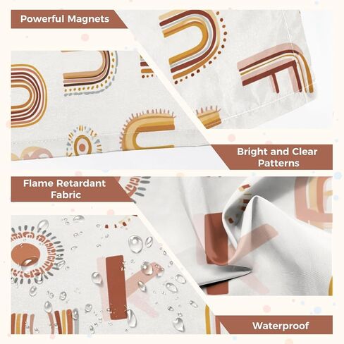 4 Pack Fluorescent Light Covers for Ceiling Lights Seamless Boho Rainbows Terracotta Colors Neutral Nursery Art Design Decorative Magnetic Light Cover Light Filters for Classroom Office Home in Kuwait