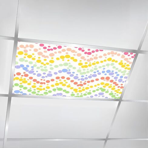 6 Pack Fluorescent Light Covers for Ceiling Lights Rainbow seamless zigzag Seamless pastel colorful lines from dots Kids Decorative Magnetic Light Cover Light Filters for Classroom Office Home in Kuwait