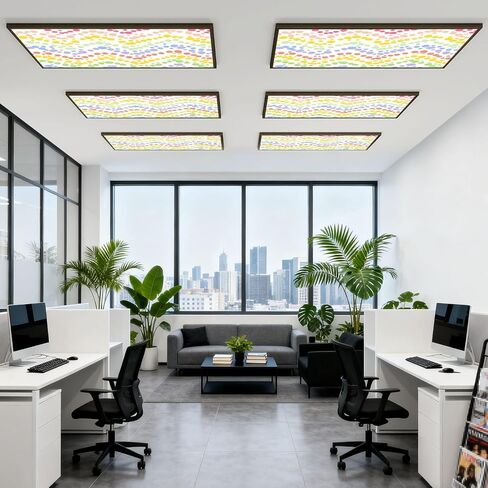 6 Pack Fluorescent Light Covers for Ceiling Lights Rainbow seamless zigzag Seamless pastel colorful lines from dots Kids Decorative Magnetic Light Cover Light Filters for Classroom Office Home in Kuwait