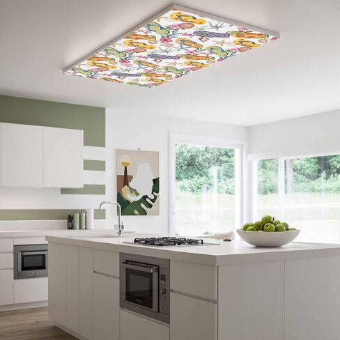 Fluorescent Light Covers, Nautical Coastal Magnetic Light Covers for Ceiling Lights, Watercolor Ocean Slippers Starfish Coral Shell Fluorescent Ceiling Shade for Classroom Bedroom Office 4x2Ft x 2PCS in Kuwait